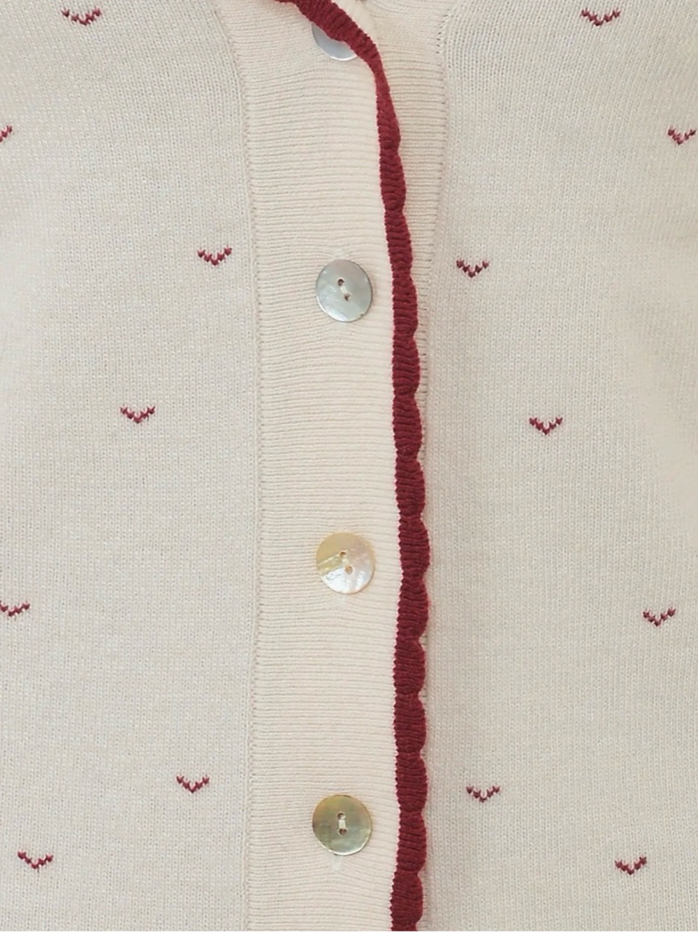 House of CB Cream Cardigan: Marla Ivory Cashmere Blend Trimmed Size Medium - Picture 6 of 13